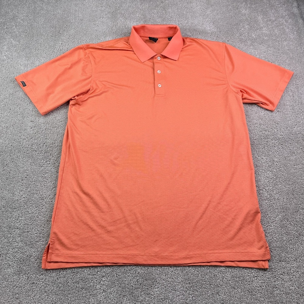 Dunning Golf Polo Shirt Mens XL Orange Performance Stretch Short‎ Sleeve Golfing